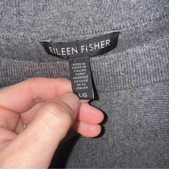 Eileen Fisher Wool Oversized Sweater Gray large dolman Poncho Sweater Bo… - Picture 5 of 6